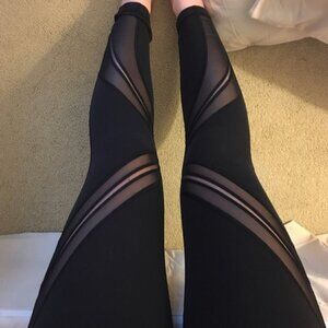 Lululemon High Rise Black Mesh Leggings Special Edition Wunder Under Size 2 XS